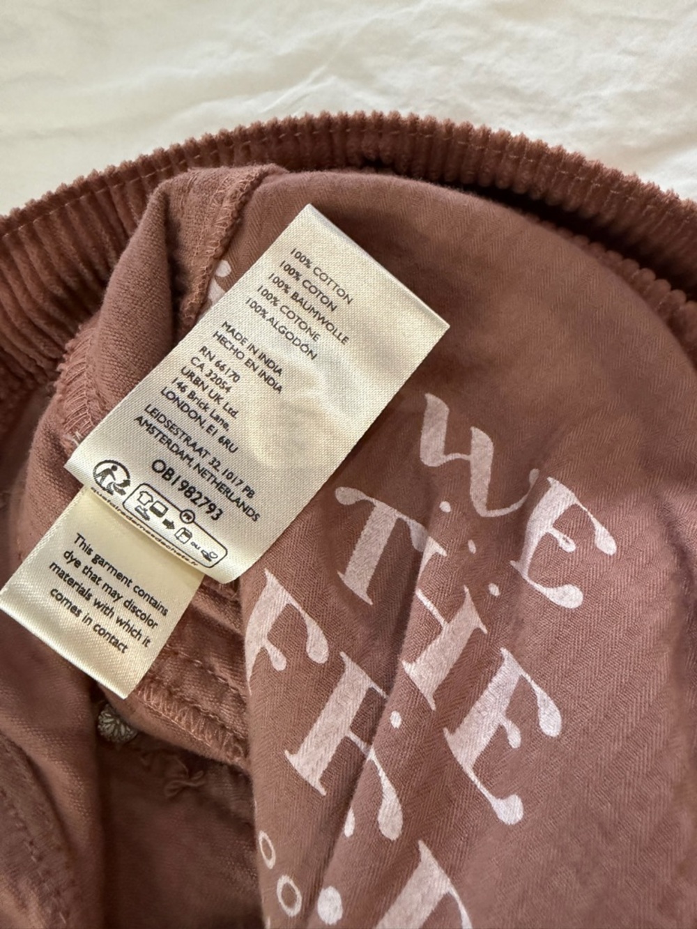 NWT FREE PEOPLE WE THE FREE Good Luck Mid Rise Barrel Jeans Cords Withered Rose - Picture 11 of 16